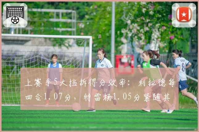 上赛季5大挡拆得分效率：利拉德每回合1.07分，特雷杨1.05分紧随其后